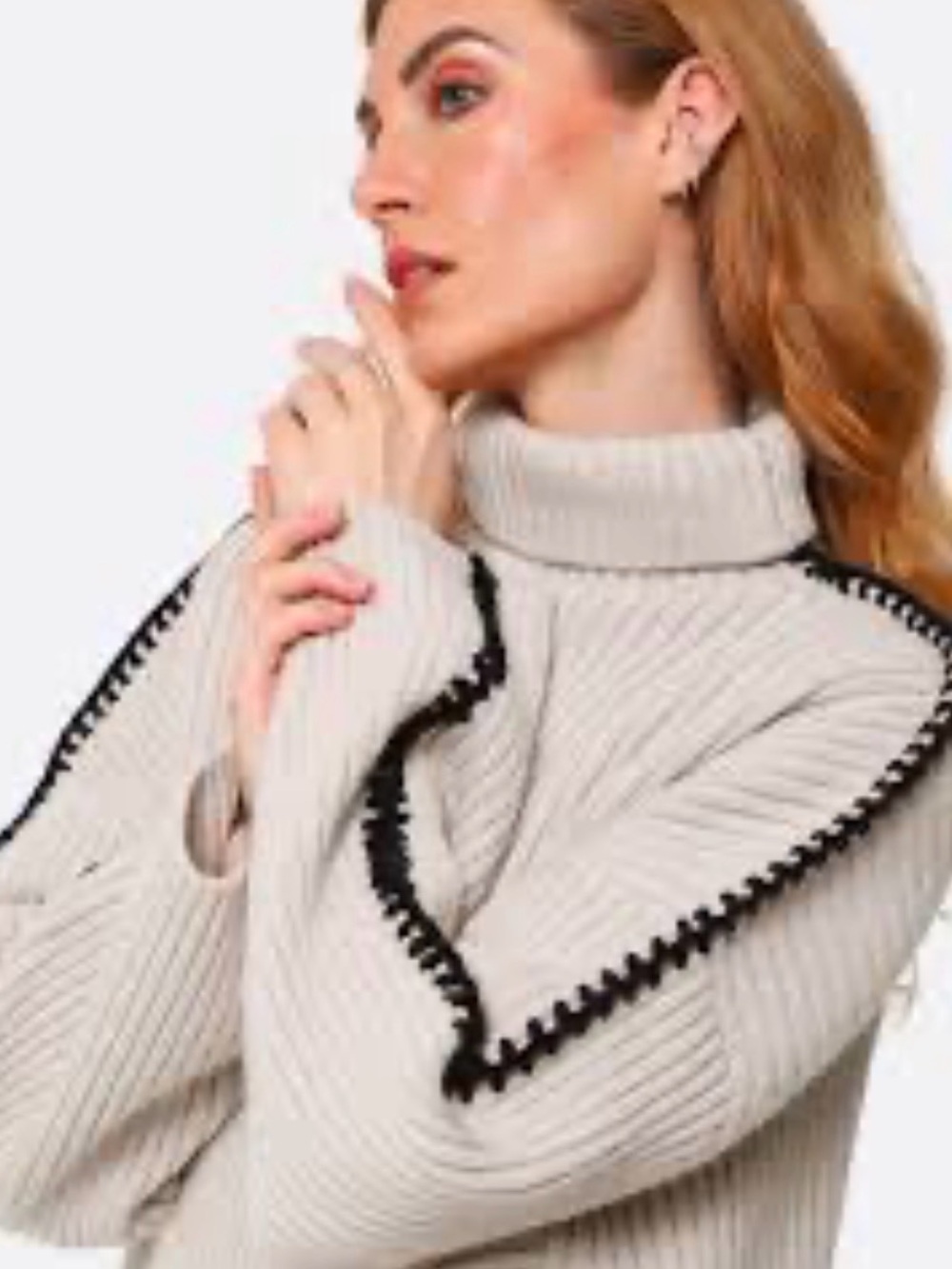 Rag & Bone Ingrid Wool Turtleneck Sweater XS Oversized Whipstitch - Picture 8 of 10